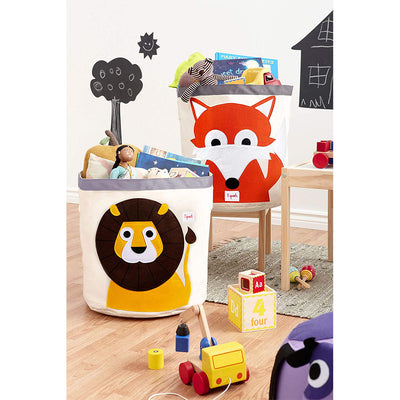 3 Sprouts Kids' Canvas Storage Bin, Zebra & 3 Sprouts Canvas Storage Bin, Lion