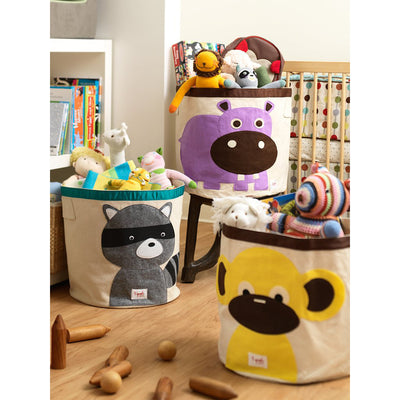 3 Sprouts Canvas Storage Bin Laundry Toy Baskets, Raccoon, Owl, Fox, & Deer