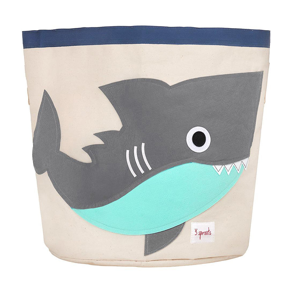 3 Sprouts Canvas Storage Bin Laundry and Toy Basket for Kids, Shark (Used) - VMInnovations