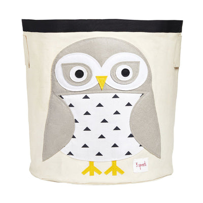 3 Sprouts Canvas Storage Bin & Toy Basket for Baby & Toddlers, Owl & Hippo