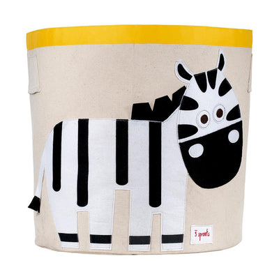 3 Sprouts Canvas Storage Bin and Toy Basket for Baby and Kids, Zebra (Open Box)