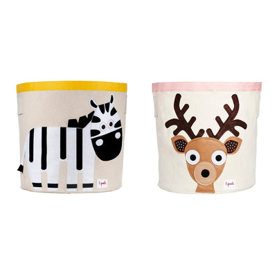 3 Sprouts Kids' Canvas Storage Bin, Zebra & 3 Sprouts Canvas Storage Bin, Deer - VMInnovations