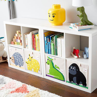 3 Sprouts Foldable Storage Box & Cube Toy Chest Bin for Playroom, Yellow Rhino