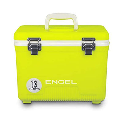 ENGEL 13 Qt Leak Proof Odor Resistant Insulated Cooler Drybox, Yellow High Viz