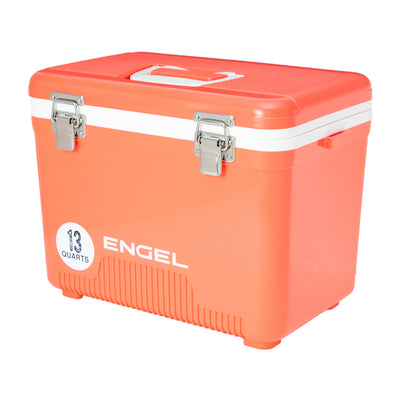 Engel 13 Quart 18 Can Leak Proof Insulated Cooler Drybox, Coral (Open Box)