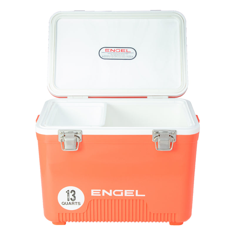 Engel 13 Quart 18 Can Leak Proof Insulated Cooler Drybox, Coral (Open Box)