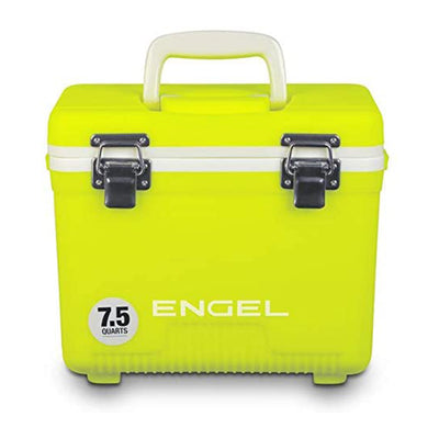 ENGEL 7.5 Qt Leak Proof Odor Resistant Insulated Cooler Drybox, Yellow High Viz