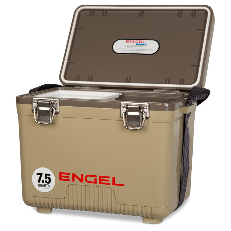 Engel 7.5-Quart EVA Gasket Seal Ice DryBox Cooler Carry Handles, Tan (Open Box)