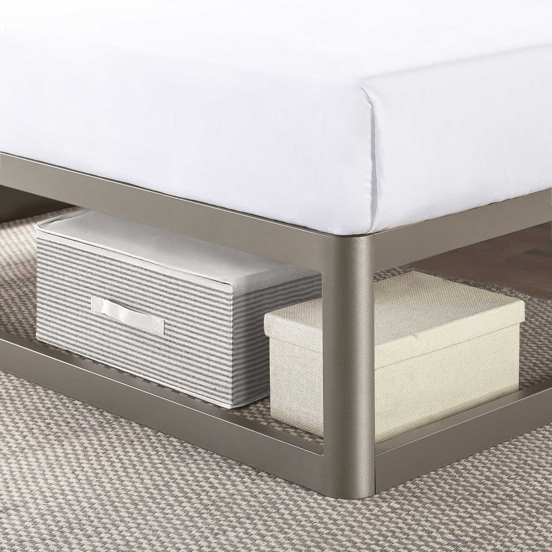Mellow Ace of Base Metal Platform Low Profile Bed Frame, Round 12 Inch, King