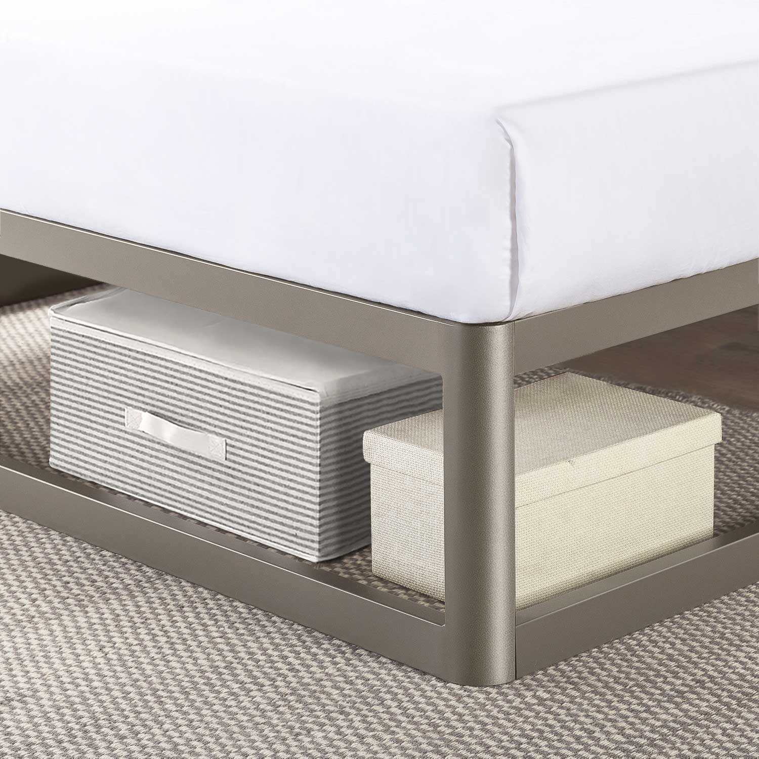 Mellow Ace of Base Metal Platform Low Profile Bed Frame, Round 12 Inch, King - VMInnovations