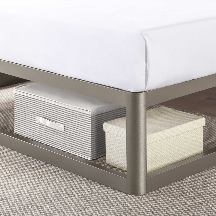 Mellow Ace of Base Metal Platform Low Profile Bed Frame, Round 12 Inch, King