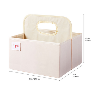 3 Sprouts UDOBEA Polyester Divided Portable Diaper Caddy with Black Bear Design