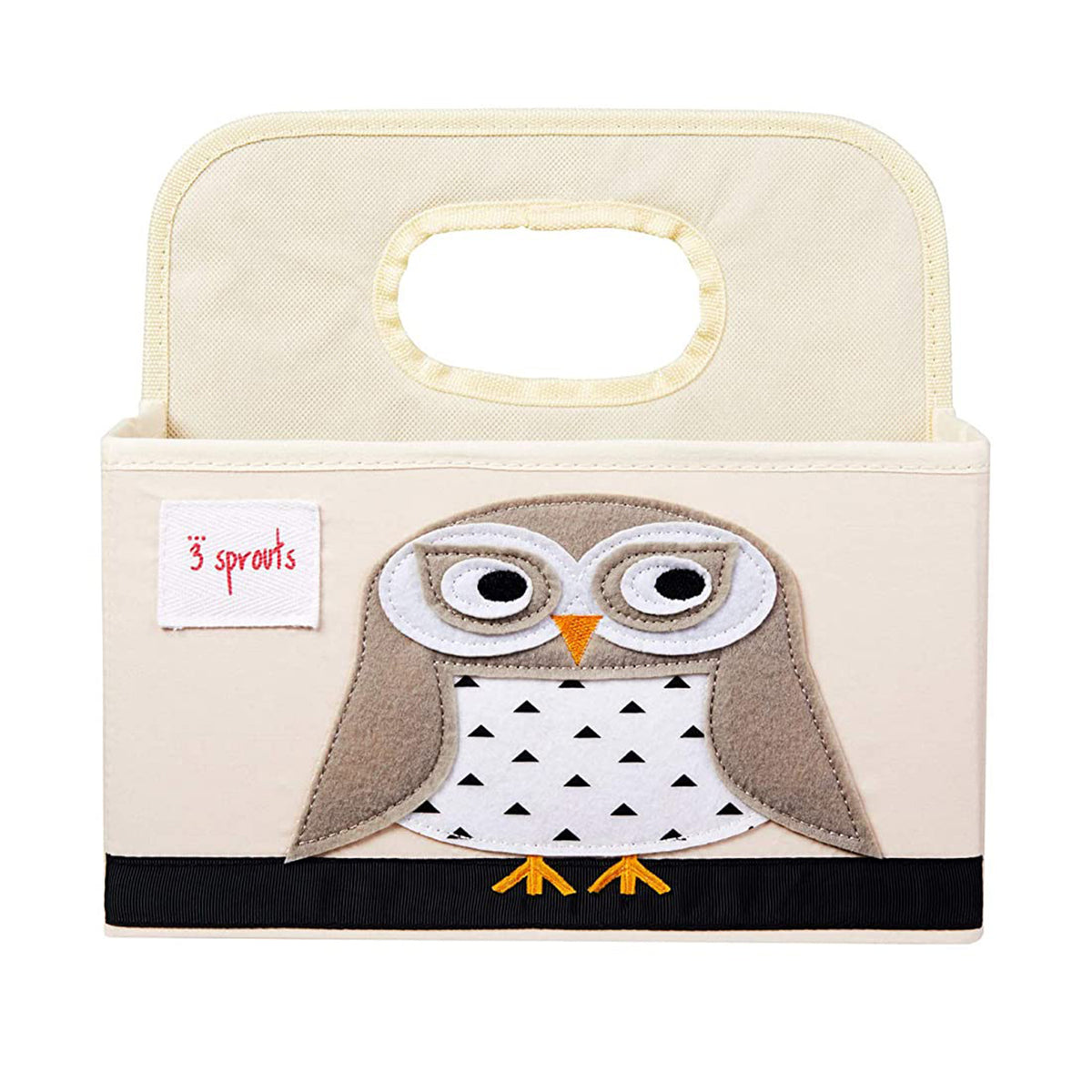 3 Sprouts UDOOWL Polyester Divided Portable Diaper Caddy with Brown Owl Design - VMInnovations