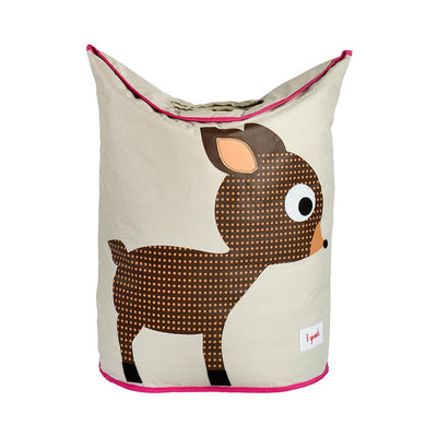 3 Sprouts Baby Laundry Hamper Basket Organizer Bin for Nursery, 1 Goat & 1 Deer