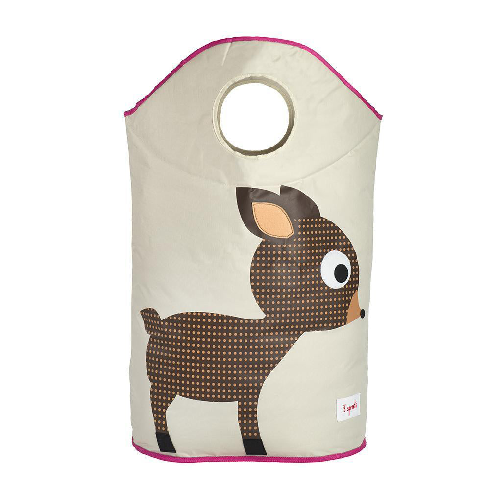 3 Sprouts Baby Laundry Hamper Storage Basket Organizer, Lion and Deer (2 Pack)