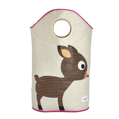 3 Sprouts Baby Laundry Hamper Basket Organizer Bin for Nursery, 1 Goat & 1 Deer