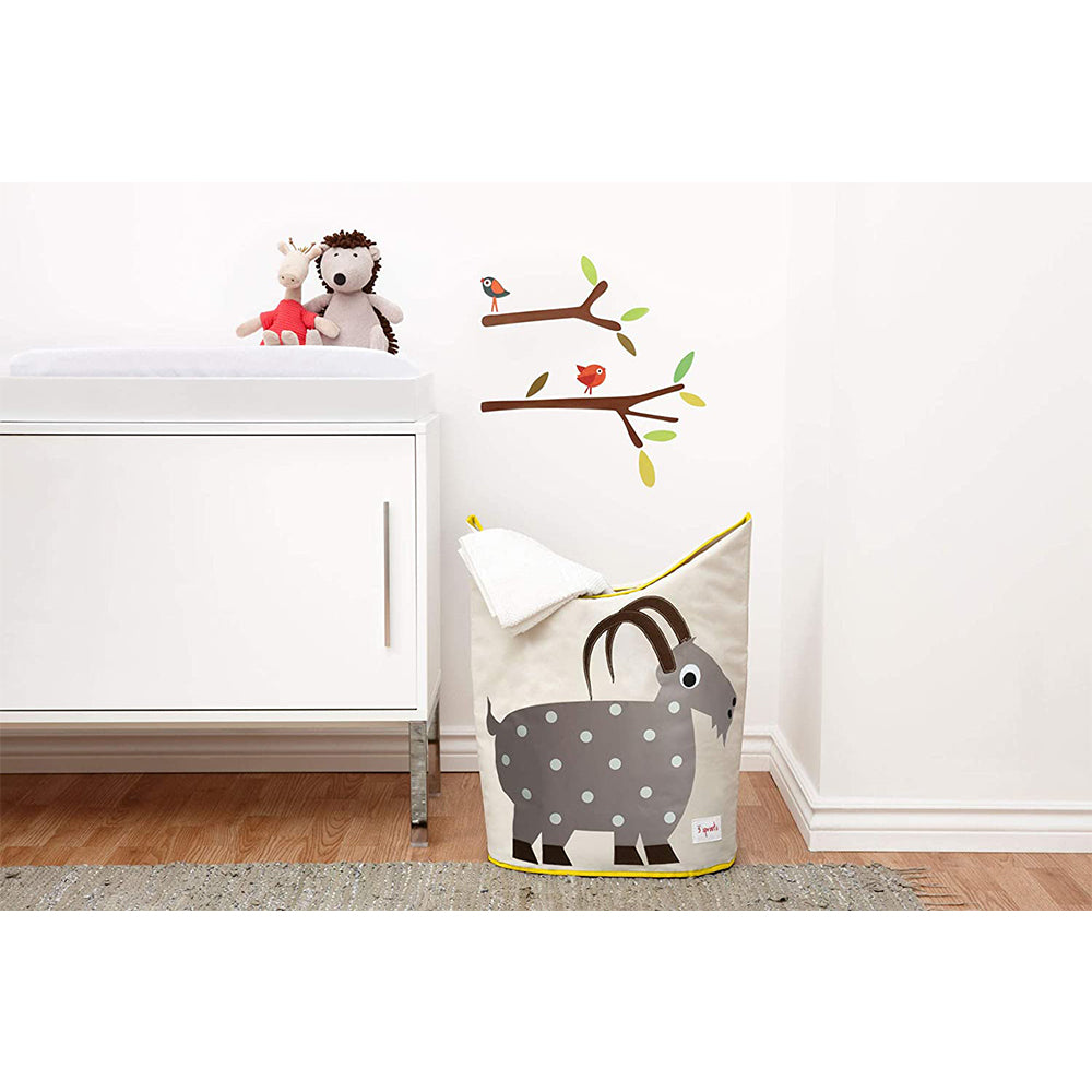 3 Sprouts Baby Laundry Hamper Storage Basket Organizer Bin for Nursery, Goat