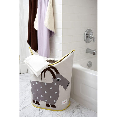3 Sprouts Baby Laundry Hamper Basket Organizer Bin for Nursery, 1 Goat & 1 Deer