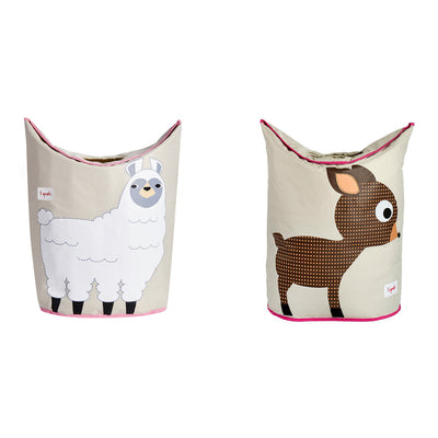 3 Sprouts Baby Laundry Hamper Storage Basket Bin for Nursery, 1 Llama & 1 Deer