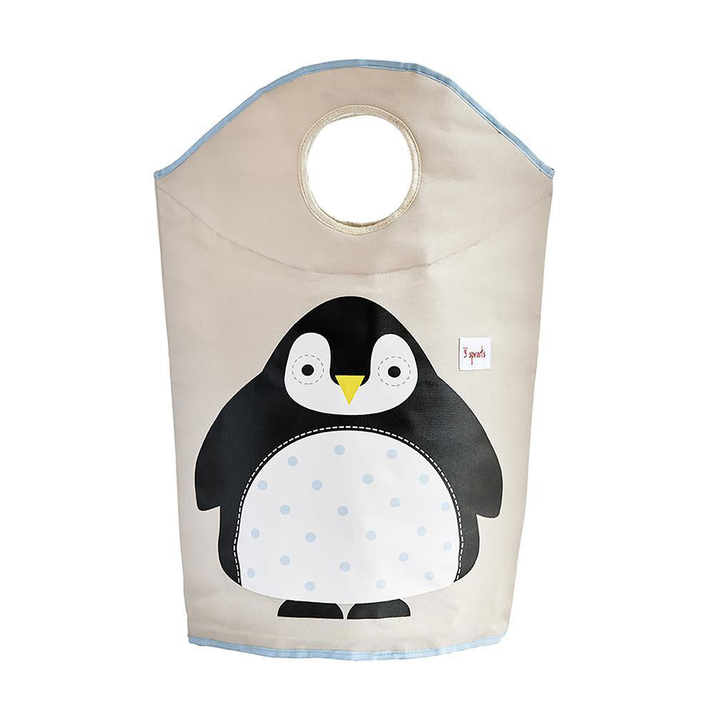 3 Sprouts Baby Laundry Hamper Storage Basket Organizer Bin for Nursery, Penguin