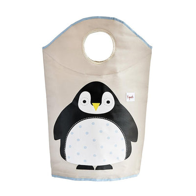 3 Sprouts Baby Laundry Hamper Storage Basket Organizer Bin for Nursery, Penguin