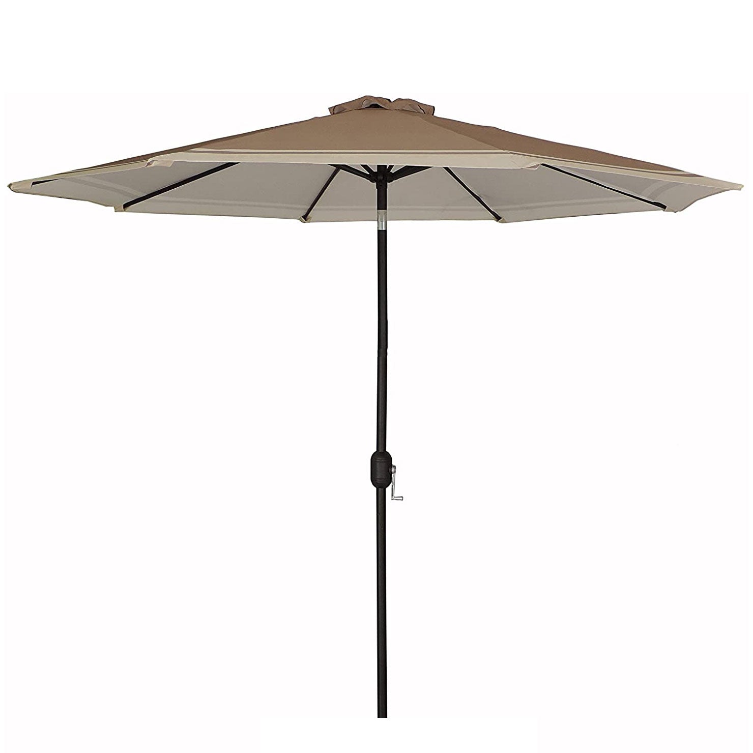 Pebble Lane Living 9 Ft Market Outdoor Patio Umbrella Shade, Tan Border (Used)