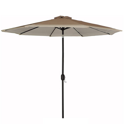 Pebble Lane Living 9 Ft Market Outdoor Patio Umbrella Shade, Tan Border (Used)