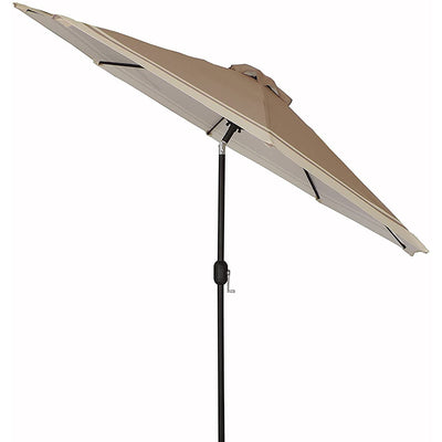 Pebble Lane Living 9 Ft Market Outdoor Patio Umbrella Shade, Tan Border (Used)