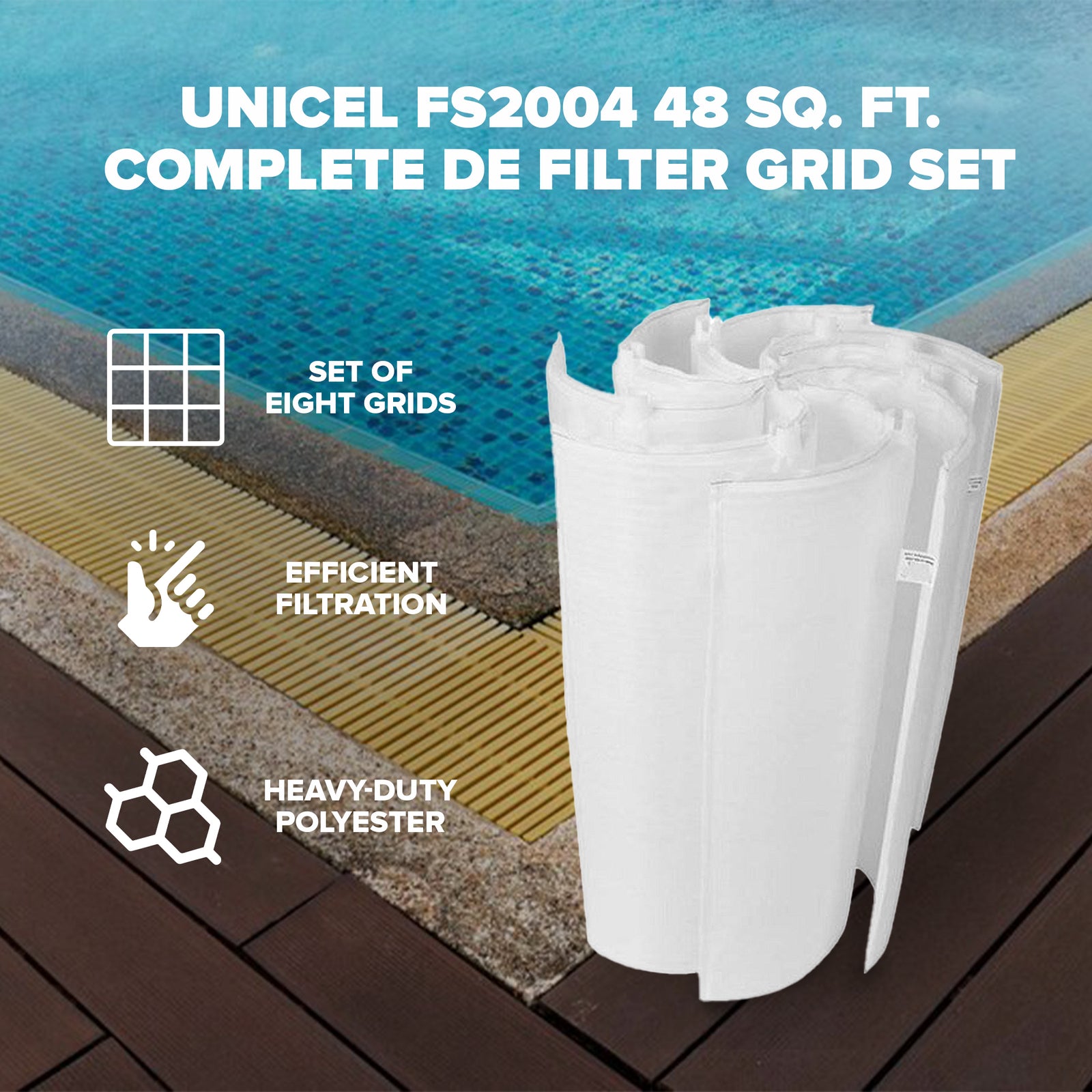 Unicel FS-2004 48 Square Foot Replacement DE Grid Swimming Pool Filter, Full Set - VMInnovations