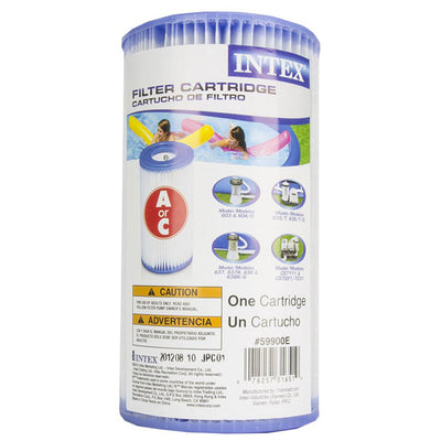 Intex Metal Frame Above Ground Pool w/ Pump, Filter Cartridge 6 Pack, and Cover - VMInnovations