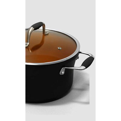 NutriChef 14 Piece Nonstick Ceramic Kitchen Cookware Pots & Pan (Open Box) - VMInnovations