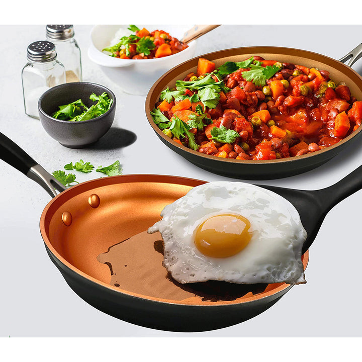 NutriChef 14 Piece Nonstick Ceramic Kitchen Cookware Pots & Pan (Open Box)