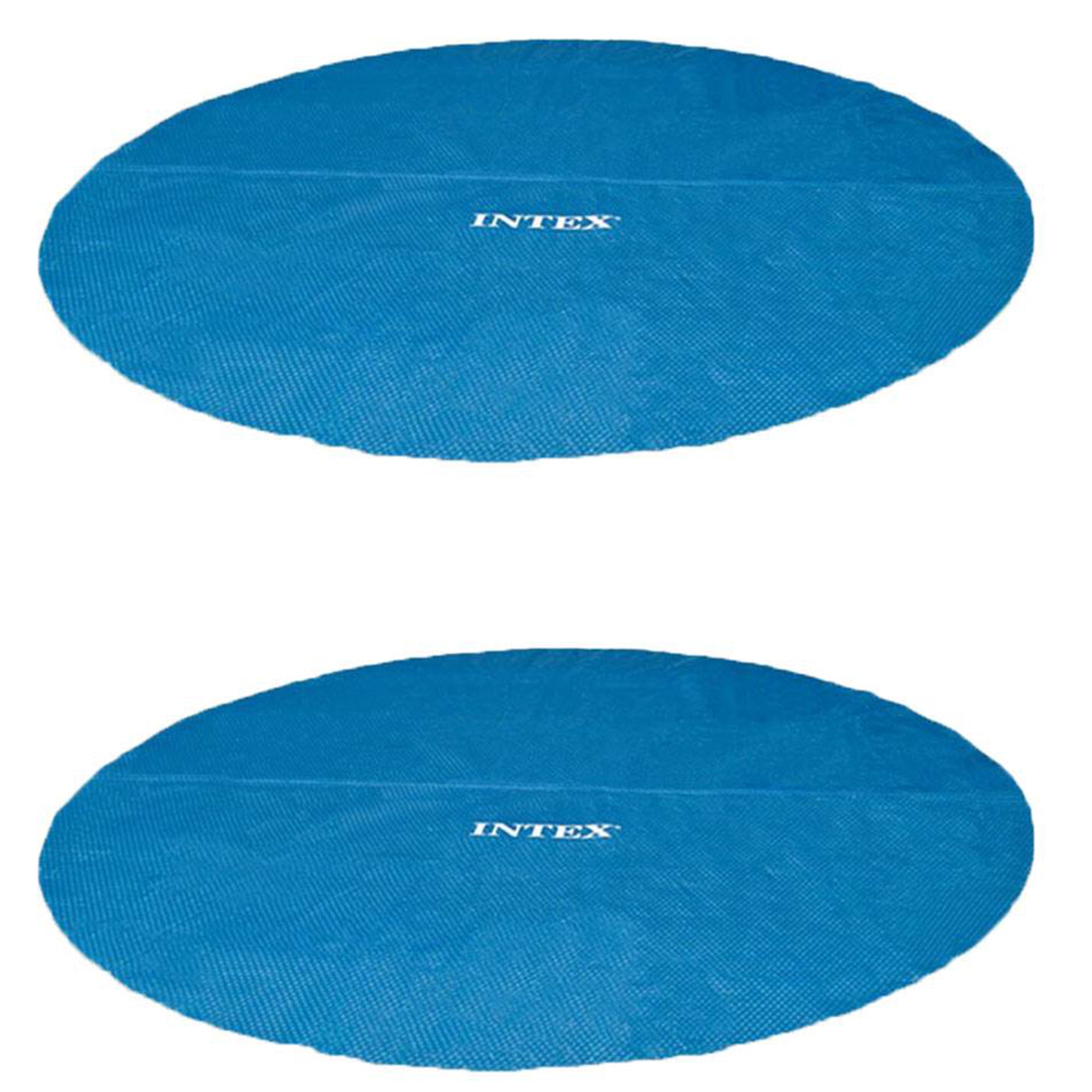 Intex 15 Foot Round Easy Set Vinyl Solar Cover for Swimming Pools, Blue (2 Pack)