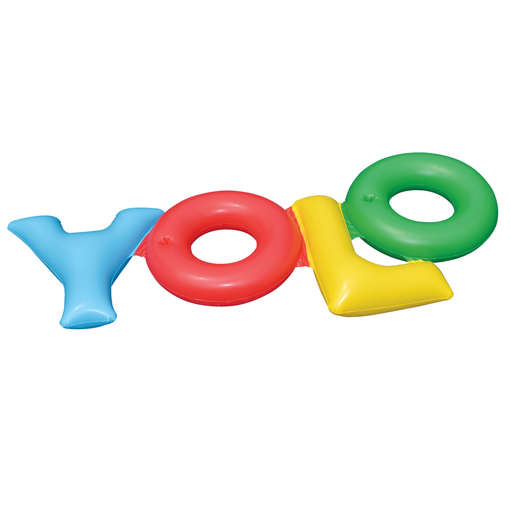 Swimline 90631 YOLO You Only Live Once Inflatable Swimming Pool Toy Raft Float - VMInnovations