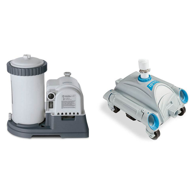 INTEX 2500 GPH Filter Cartridge Pump and Above Ground Pool Vacuum | Open Box