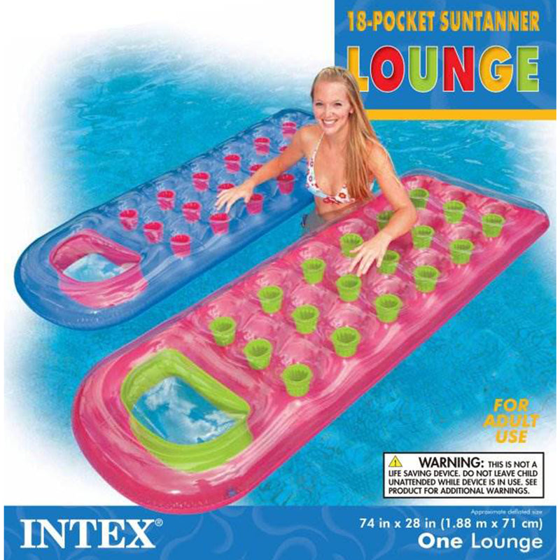 Intex 59895EP 18-Pocket Suntanner Lounge Floating Lounger (Set of 2)