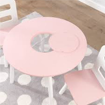 KidKraft 26165 Round Storage Crafting Table and 2 Chair Set for Children, Pink - VMInnovations