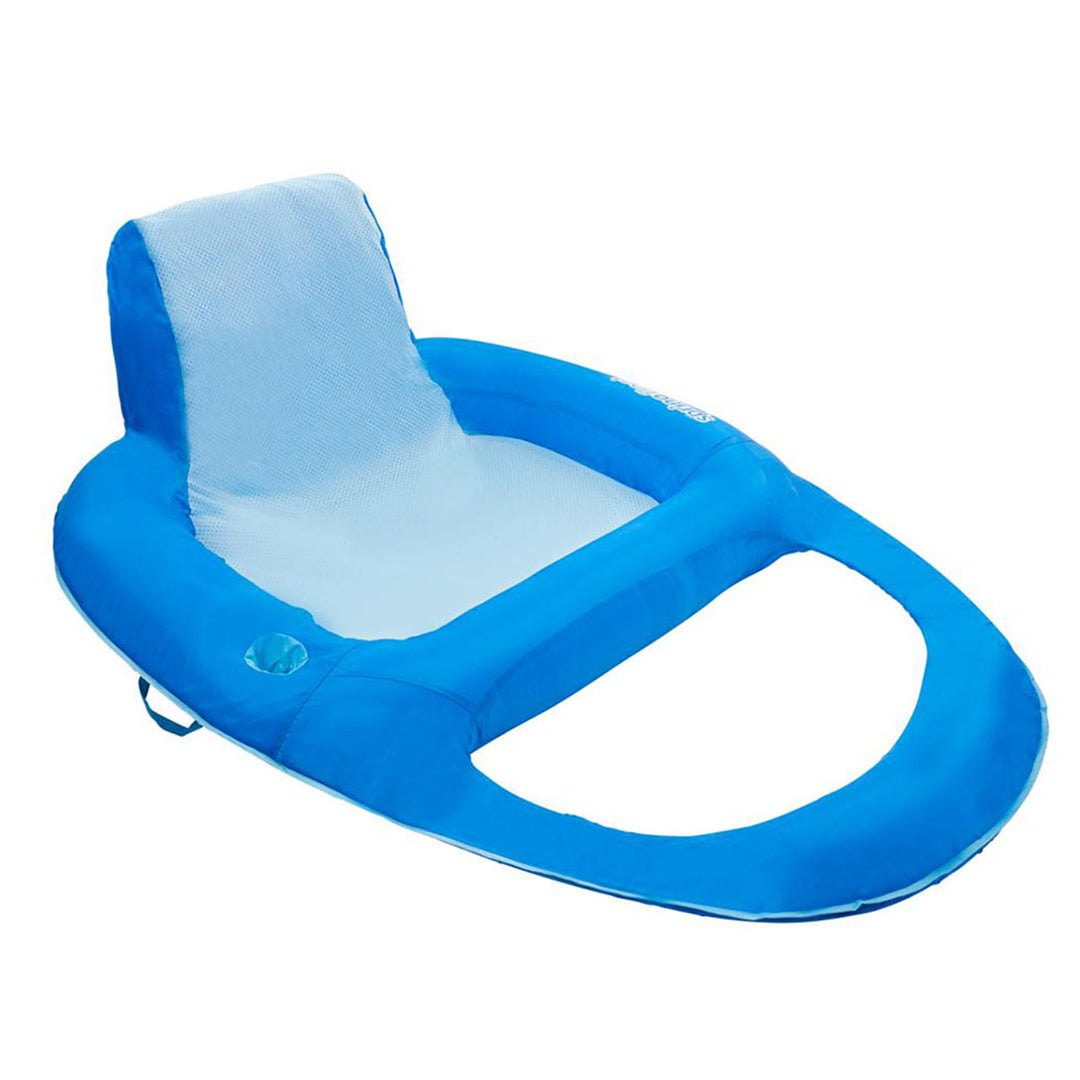 SwimWays Spring Float Recliner XL Inflatable Swimming Pool Float Lounger, Blue