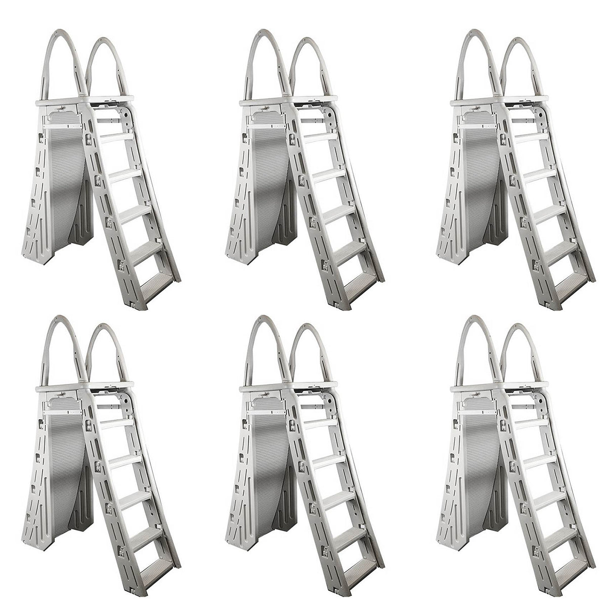 Confer Guard A-Frame Above Ground Swimming Pool Ladder for 48-56" Pools (6 Pack)