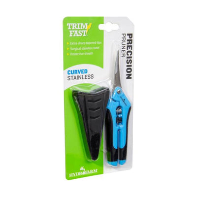 Hydrofarm HGPP400C Precision Curved Blade Flower Gardening Scissor Pruner, Blue