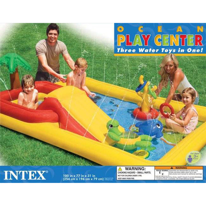 Intex 57454EP-DD Ocean Island Play Center Inflatable Wading Pool with Games