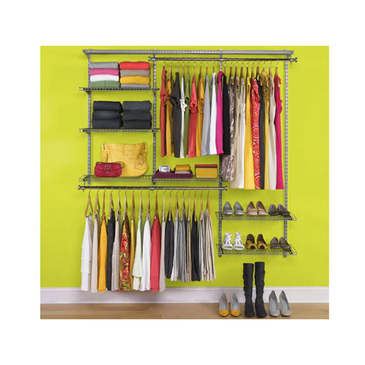 Rubbermaid Configurations 3-6 Ft Custom Closet Organizer Kit, Titanium (Used)