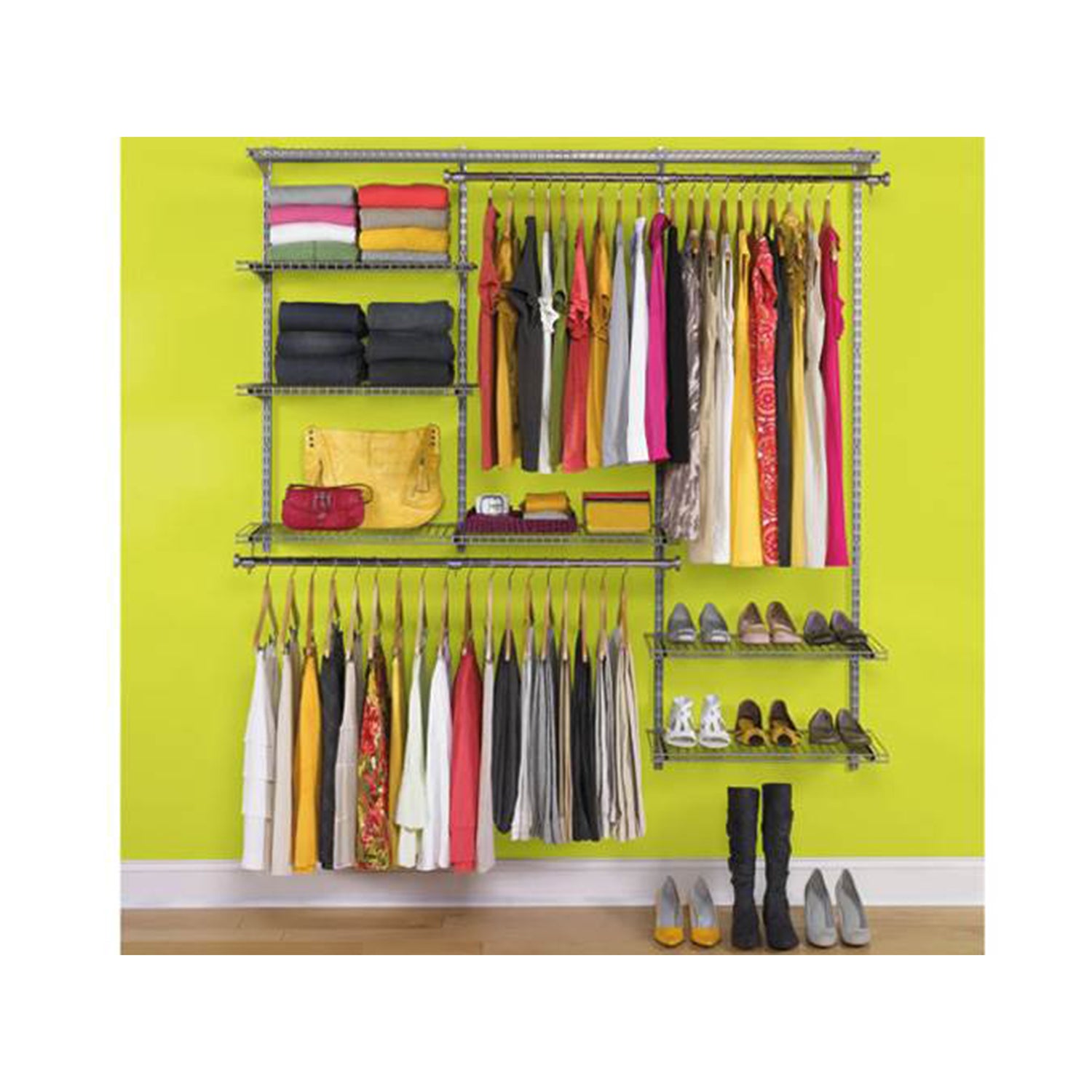 Rubbermaid Configurations 3-6 Ft Custom Closet Organizer Kit, Titanium (Used)