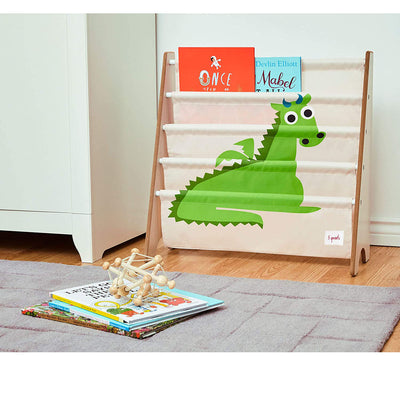 3 Sprouts Kids Foldable Cube Bin Box and Bookcase Shelf Organizer, Green Dragon - VMInnovations