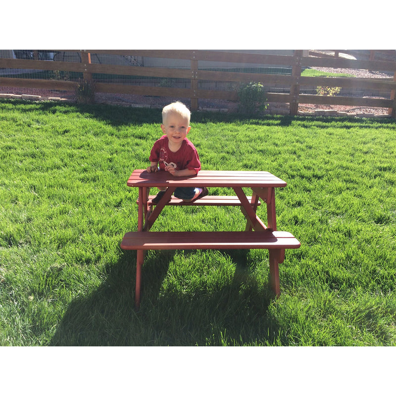 Little Colorado Wooden Toddler Picnic Table for Indoor and Outdoor Use, Red