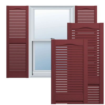 Plastic Development Group 14x63" Vinyl Louvered Shutters, Bordeaux (Open Box) - VMInnovations
