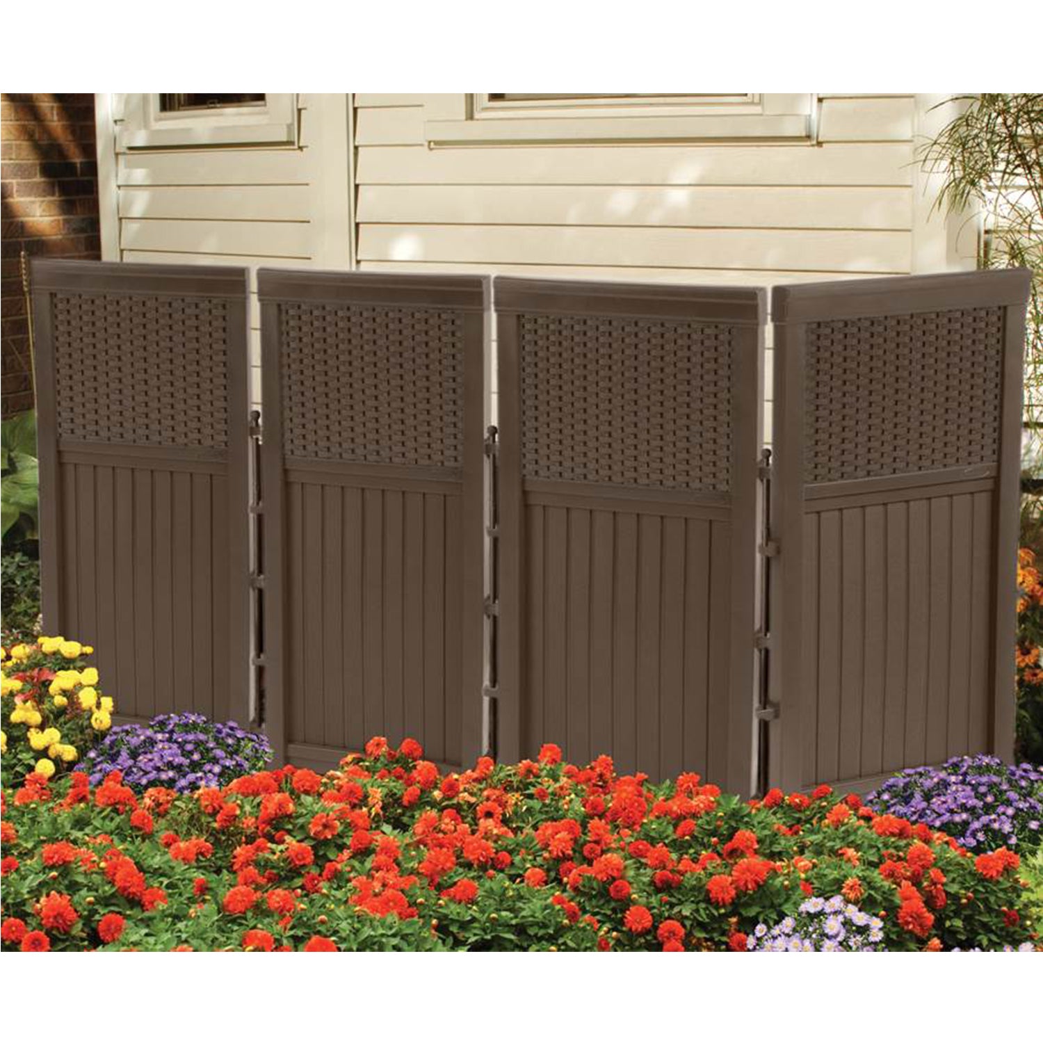 Suncast FSW4423 Backyard and Garden Patio Rust-Resistant Screen Gate/Fence, Java - VMInnovations