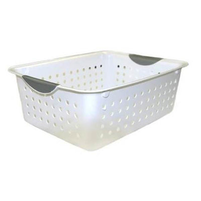 Sterilite Medium Ultra Plastic Storage Bin Organizer-White (Open Box) (48 Pack)