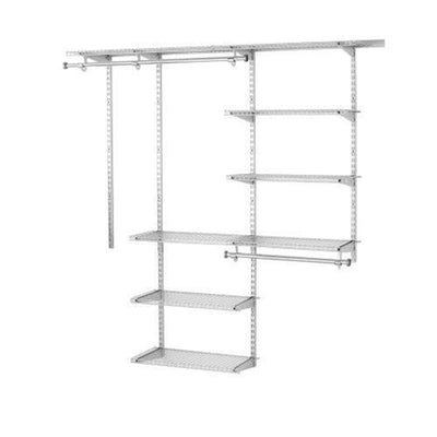 Rubbermaid Configurations 3-6 Ft Custom Closet Organizer Kit, Titanium (Used)
