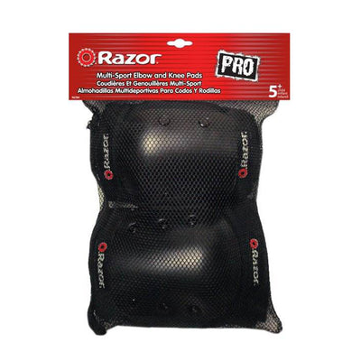 Razor Deluxe Child Multi-Sport Elbow & Knee Pad Safety Pro Set - Black | 96784